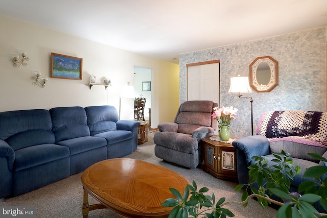 503 N Rachels Way, Aaronsburg, PA 16820 - living area featuring carpet flooring and wallpapered walls