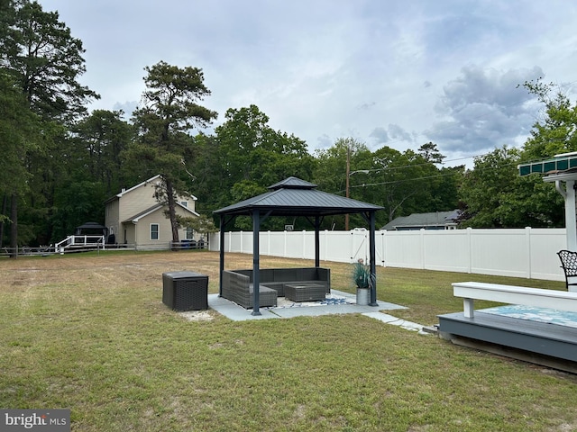 117 W Waverly St S, Browns Mills, NJ 8015 - view of yard with a gazebo, an outdoor hangout area, and a patio area