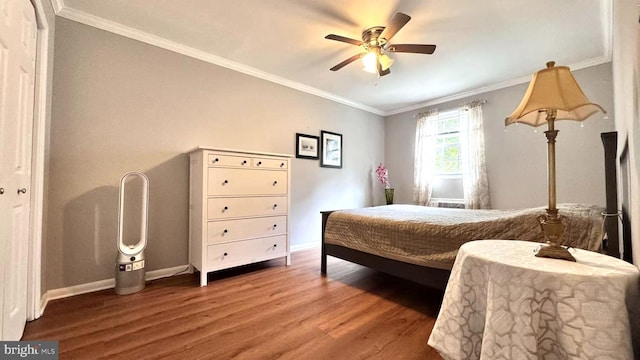 207 Walnut Hill Rd Unit B17, West Chester, PA 19382 - bedroom featuring wood finished floors, crown molding, and ceiling fan