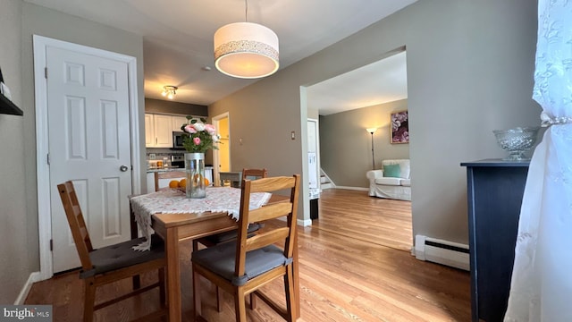 207 Walnut Hill Rd Unit B17, West Chester, PA 19382 - dining area featuring a baseboard radiator and light wood-style floors
