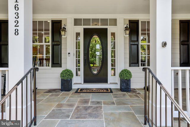 16328 Limestone Ct, Leesburg, VA 20176 - entrance to property with a porch