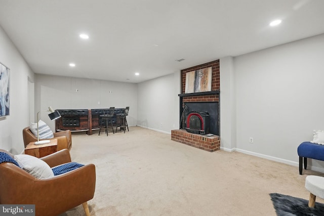 2624 Black Fir Ct, Reston, VA 20191 - living room featuring recessed lighting, carpet floors, and baseboards