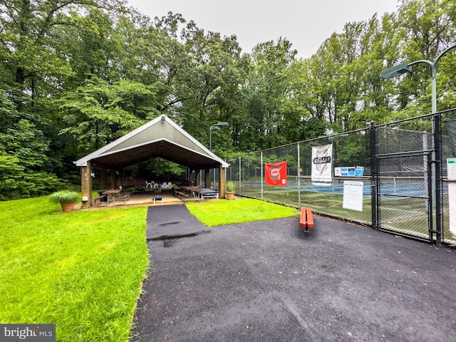2624 Black Fir Ct, Reston, VA 20191 - view of property's community with a carport, a gazebo, a gate, driveway, and a tennis court