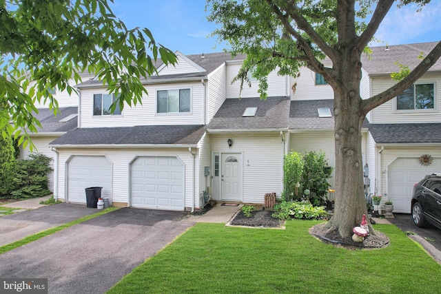 6 Carob Ct, Lumberton, NJ 08048 - view of front of property with driveway, a garage, a front yard, and a shingled roof
