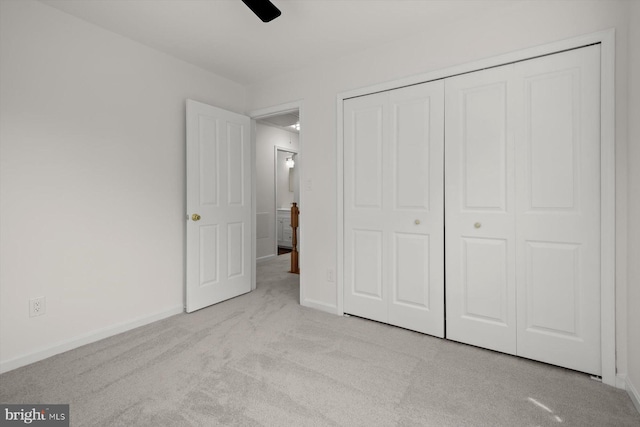 9439 Fens Holw, Laurel, MD 20723 - unfurnished bedroom with carpet floors, a closet, baseboards, and ceiling fan