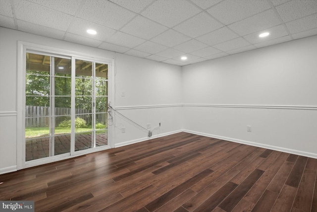 9439 Fens Holw, Laurel, MD 20723 - spare room featuring wood finished floors, a drop ceiling, baseboards, and recessed lighting