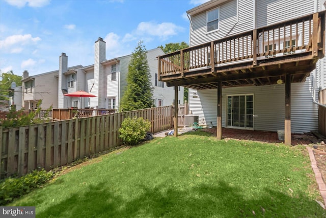 9439 Fens Holw, Laurel, MD 20723 - view of yard with a wooden deck, central AC, and a residential view