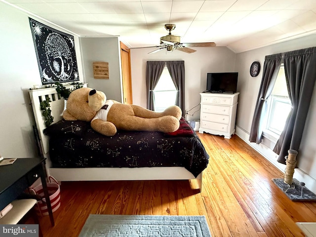 239 S Allison St, Greencastle, PA 17225 - bedroom with wood finished floors and a ceiling fan