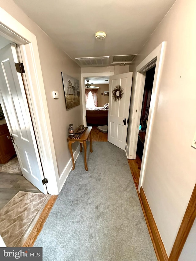 239 S Allison St, Greencastle, PA 17225 - hall with baseboards and attic access