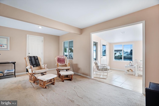 13 Lake Superior, Little Egg Harbor Twp, NJ 08087 - sitting room with carpet, baseboards, tile patterned floors, and recessed lighting