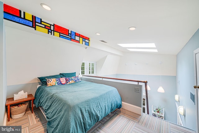 3100 Rodman St NW, Washington, DC 20008 - bedroom featuring a skylight, lofted ceiling, and recessed lighting