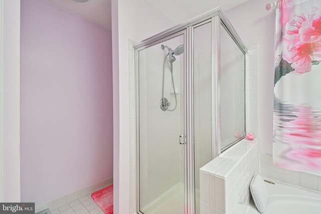 13146 Diamond Hill Dr, Germantown, MD 20874 - full bath with a shower stall, a bath, and tile patterned floors