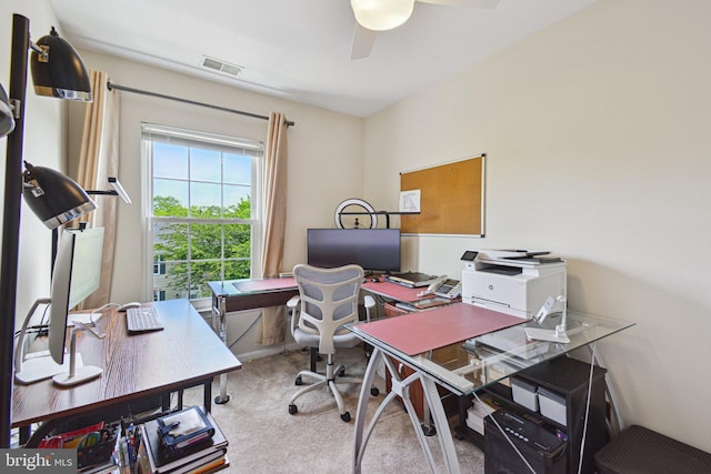13146 Diamond Hill Dr, Germantown, MD 20874 - office with carpet floors and a ceiling fan