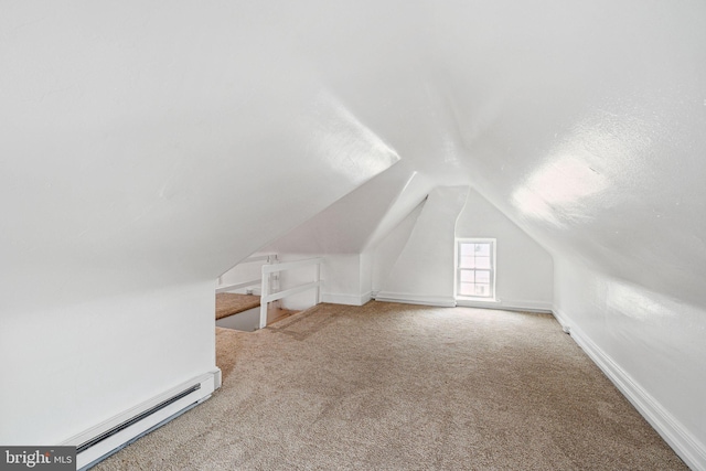 20 N Richardson Ave, Lansdale, PA 19446 - additional living space with a baseboard heating unit, carpet flooring, and vaulted ceiling