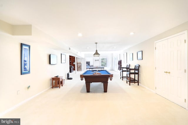 7951 Kelly Ann Ct, Fairfax Station, VA 22039 - playroom with billiards, carpet, recessed lighting, and baseboards