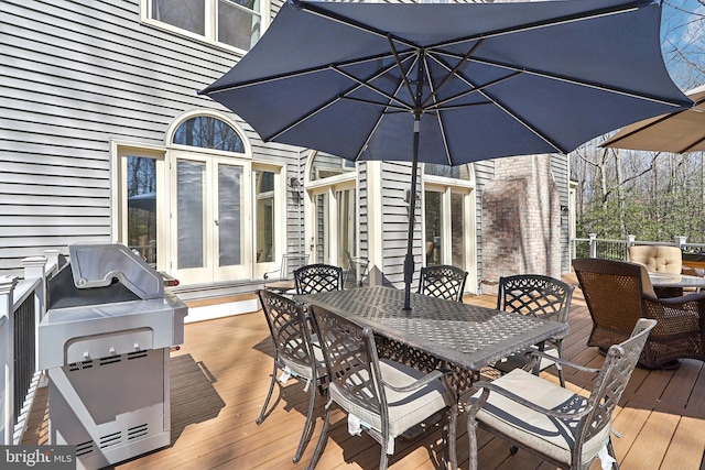 7951 Kelly Ann Ct, Fairfax Station, VA 22039 - wooden terrace featuring outdoor dining area and a grill