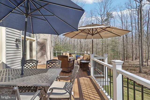 7951 Kelly Ann Ct, Fairfax Station, VA 22039 - wooden terrace with outdoor dining space