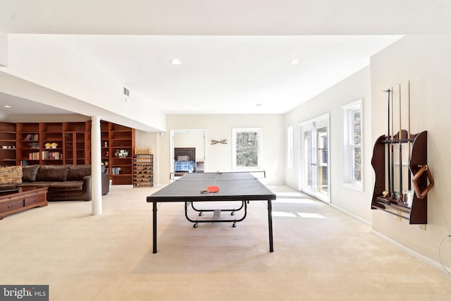 7951 Kelly Ann Ct, Fairfax Station, VA 22039 - rec room featuring carpet flooring, baseboards, and recessed lighting