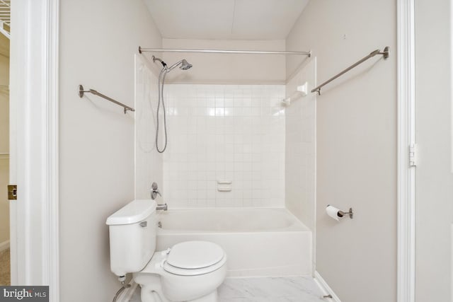 18707 Sparkling Water Dr Unit 3, Germantown, MD 20874 - bathroom with toilet, bathtub / shower combination, marble finish flooring, and baseboards