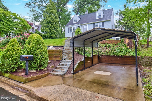 6823 Donahue Ct, Falls Church, VA 22042 - view of front of home featuring a detached carport and stairway