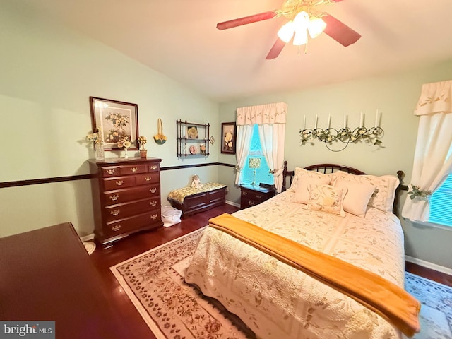 202 Douglas Ct, West Deptford, NJ 08066 - bedroom with wood finished floors, lofted ceiling, ceiling fan, and baseboards