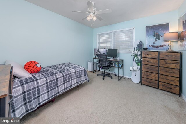 347 Paulsboro Rd, Woolwich Twp, NJ 08085 - carpeted bedroom featuring an office area and a ceiling fan