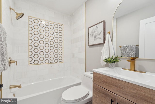 4536 Conwell Dr, Annandale, VA 22003 - bathroom with toilet, vanity, and bathing tub / shower combination