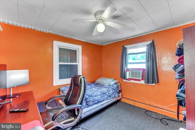 315 Mcginn Pl, New Castle, DE 19720 - bedroom with carpet floors, cooling unit, an office area, and ceiling fan