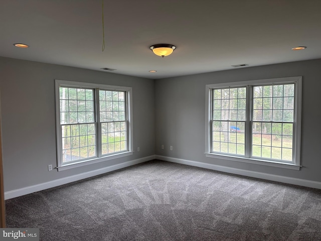 27 Kleis Rd, Severna Park, MD 21146 - spare room featuring baseboards, dark colored carpet, and recessed lighting