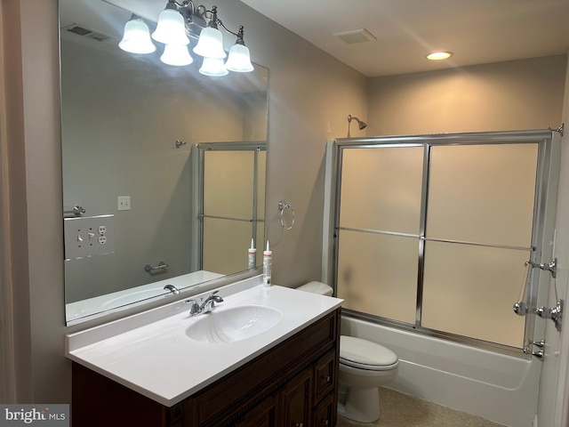 27 Kleis Rd, Severna Park, MD 21146 - full bath with toilet, vanity, shower / bath combination with glass door, and recessed lighting