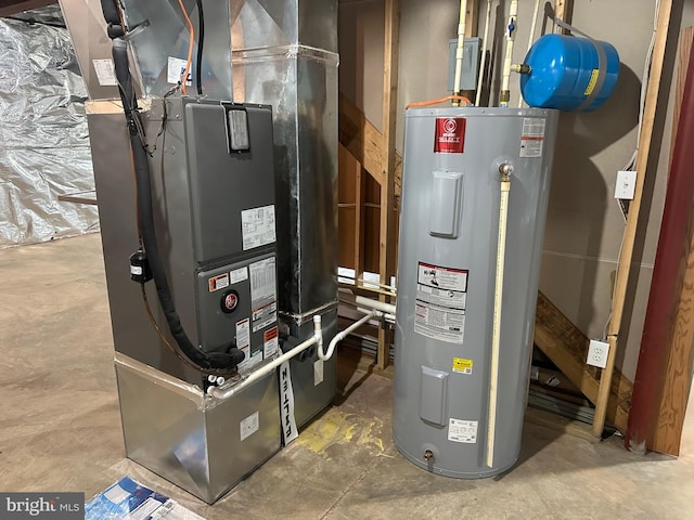 27 Kleis Rd, Severna Park, MD 21146 - utility room with electric water heater and heating unit