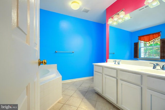 1713 Sea Pine Cir, Severn, MD 21144 - bathroom with tile patterned flooring, a bath, and double vanity