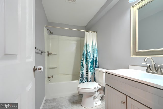 1713 Sea Pine Cir, Severn, MD 21144 - full bath featuring vanity, toilet, and shower / bath combination with curtain