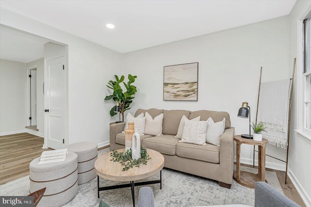 5507 Heatherwood Rd, Baltimore, MD 21227 - living area with light wood-style floors, baseboards, and recessed lighting