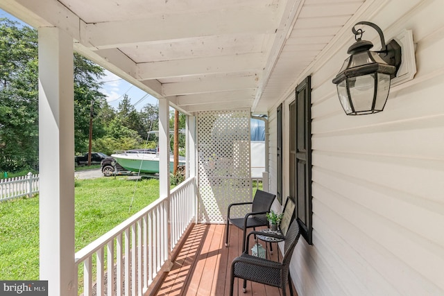 2312 Oak St, Fredericksburg, VA 22401 - wooden porch with a yard