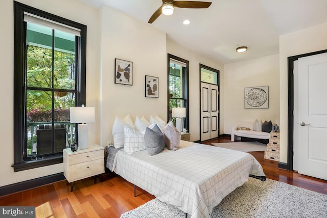 531 T St NW Unit 101, Washington, DC 20001 - bedroom with wood finished floors, recessed lighting, and baseboards