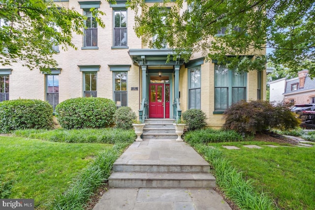 531 T St NW Unit 101, Washington, DC 20001 - view of front of property featuring brick siding and a front yard