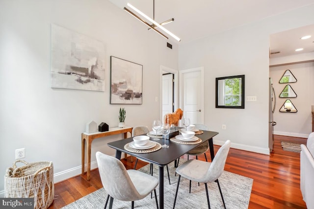 531 T St NW Unit 101, Washington, DC 20001 - dining room featuring wood finished floors, baseboards, and recessed lighting