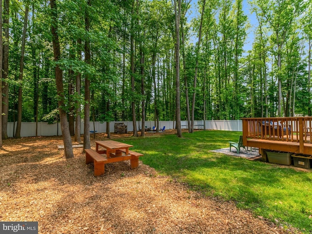 933 Winding Rd, Edgewater, MD 21037 - view of yard with a deck