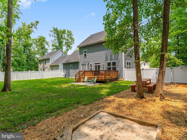 933 Winding Rd, Edgewater, MD 21037 - rear view of property with a wooden deck