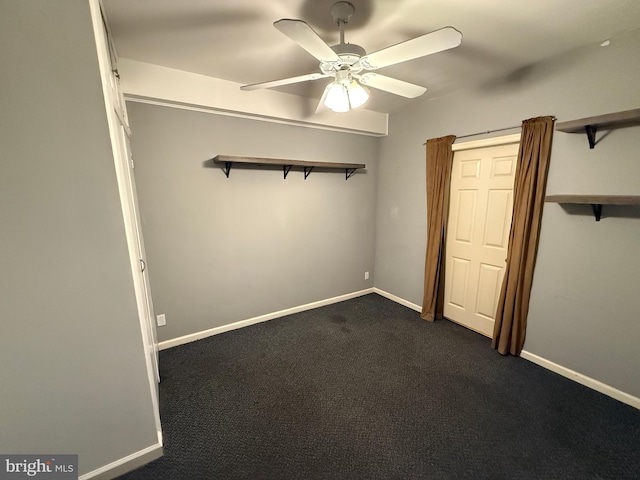 15 E Park Rd, Newtown, PA 18940 - unfurnished bedroom featuring dark colored carpet, baseboards, and a ceiling fan