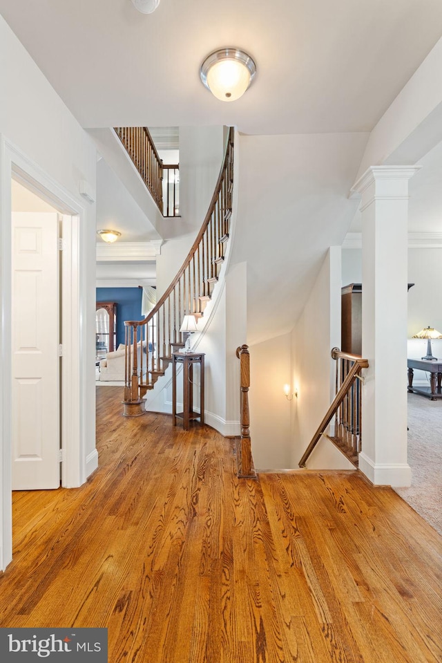 4729 Grand Masters Way, Woodbridge, VA 22192 - entryway featuring wood finished floors and ornate columns