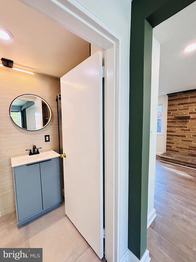 13015 Estelle Rd, Silver Spring, MD 20906 - bathroom featuring vanity and wood finished floors