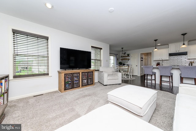24 Furlong Rd, Douglassville, PA 19518 - carpeted living room with baseboards and recessed lighting