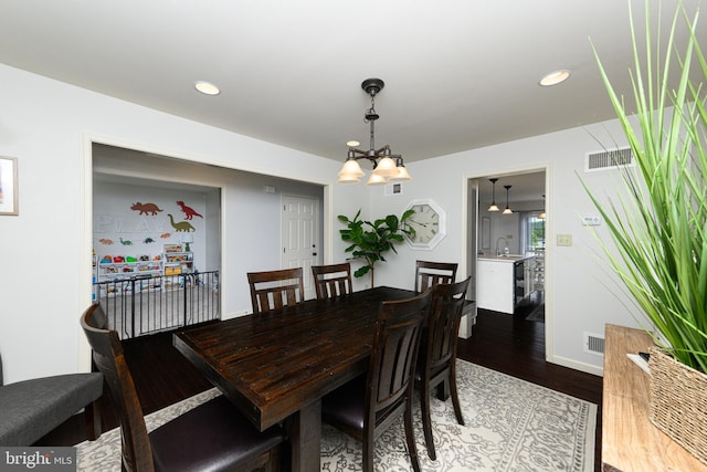 24 Furlong Rd, Douglassville, PA 19518 - dining room featuring wood finished floors, a chandelier, recessed lighting, and baseboards