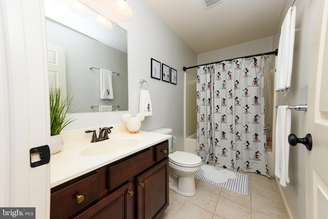 24 Furlong Rd, Douglassville, PA 19518 - bathroom with vanity, tile patterned flooring, shower / bath combo with shower curtain, and toilet