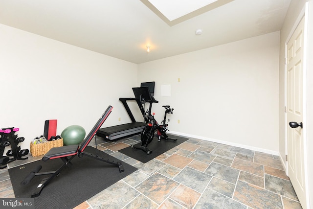 24 Furlong Rd, Douglassville, PA 19518 - exercise area with stone tile flooring and baseboards