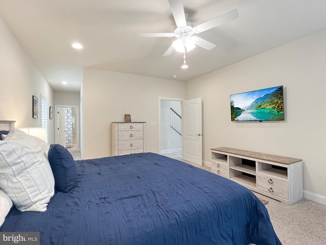 22543 Bradbury Way, Georgetown, DE 19947 - carpeted bedroom featuring baseboards, recessed lighting, and ceiling fan