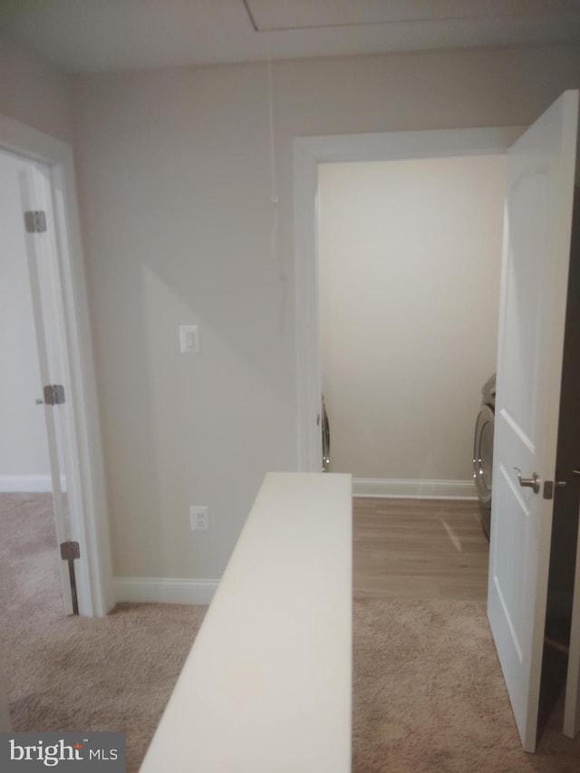 10019 Maids Fancy Way, Hagerstown, MD 21740 - hallway with carpet, attic access, and baseboards