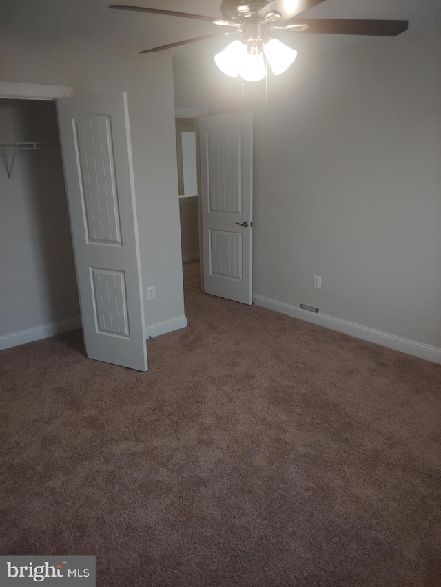 10019 Maids Fancy Way, Hagerstown, MD 21740 - unfurnished bedroom featuring carpet, baseboards, a ceiling fan, and a closet